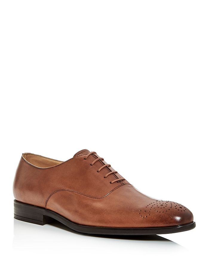 Paul Smith Men's Brogue-toe Leather Oxfords In Tan