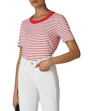 WHISTLES ROSA STRIPED BANDED-NECK TEE,29149