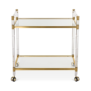 Safavieh Duval Acrylic Bar Trolley In Gold