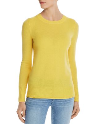 yellow crew neck sweater women's