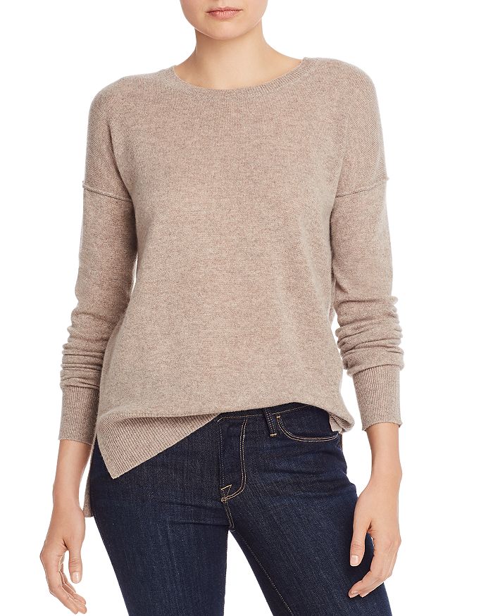 Aqua Cashmere High/low Crewneck Sweater - 100% Exclusive In Wheat