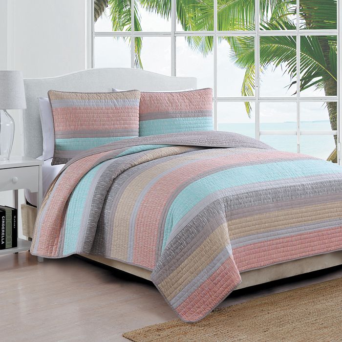 American Home Fashion Delray 3-piece Quilt Set, King In Multi