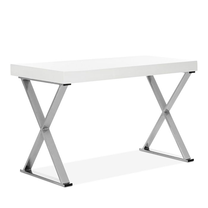 Safavieh Paley 47 One Drawer Lacquer Chrome Desk Bloomingdale s