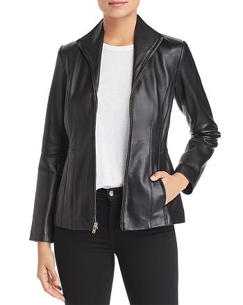 Cole Haan Wing Collar Leather Jacket | Bloomingdale's