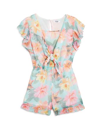 Bebe Girls Knotted Floral Romper Big Kid Bloomingdale S