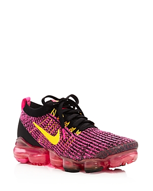 Nike Women's Air Vapormax Flyknit Low-top Sneakers In Laser Fuchsia/laser Orange/black