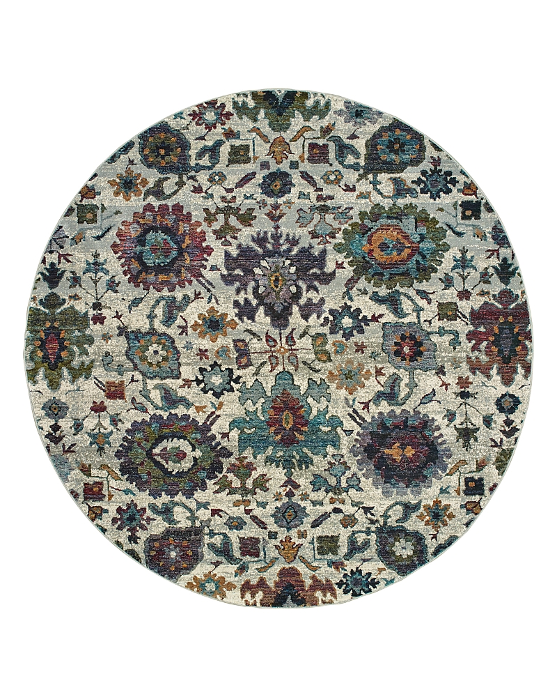 Oriental Weavers Andorra 7129a Round Rug, 7'10 X 7'10 In Stone/multi