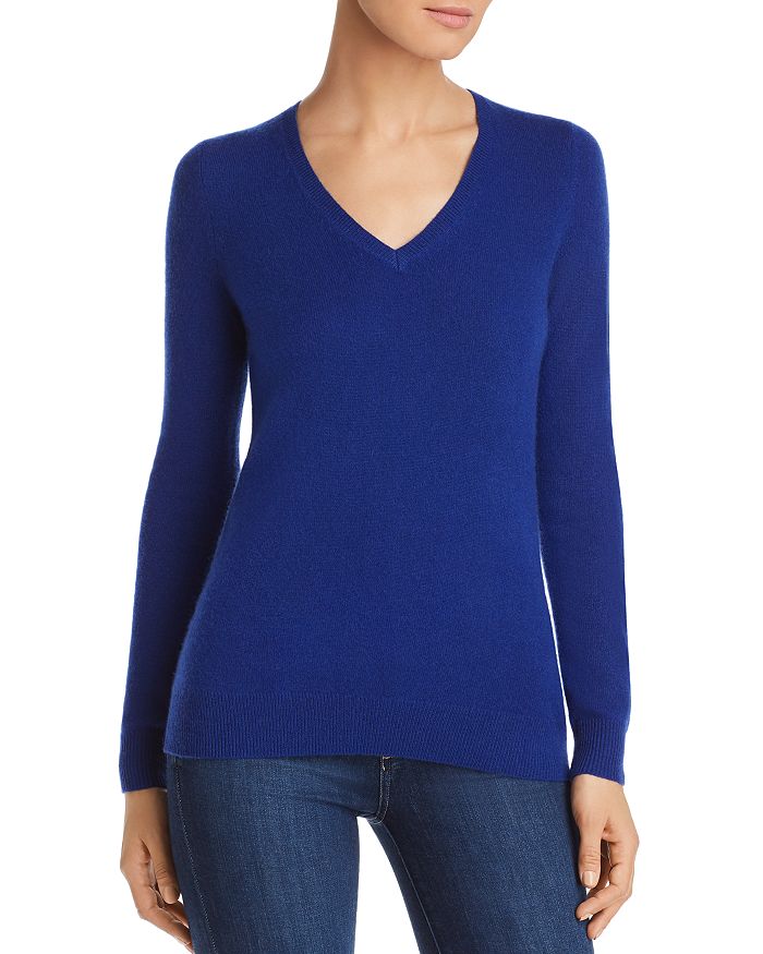 C By Bloomingdale's V-neck Cashmere Sweater - 100% Exclusive In Royal Navy