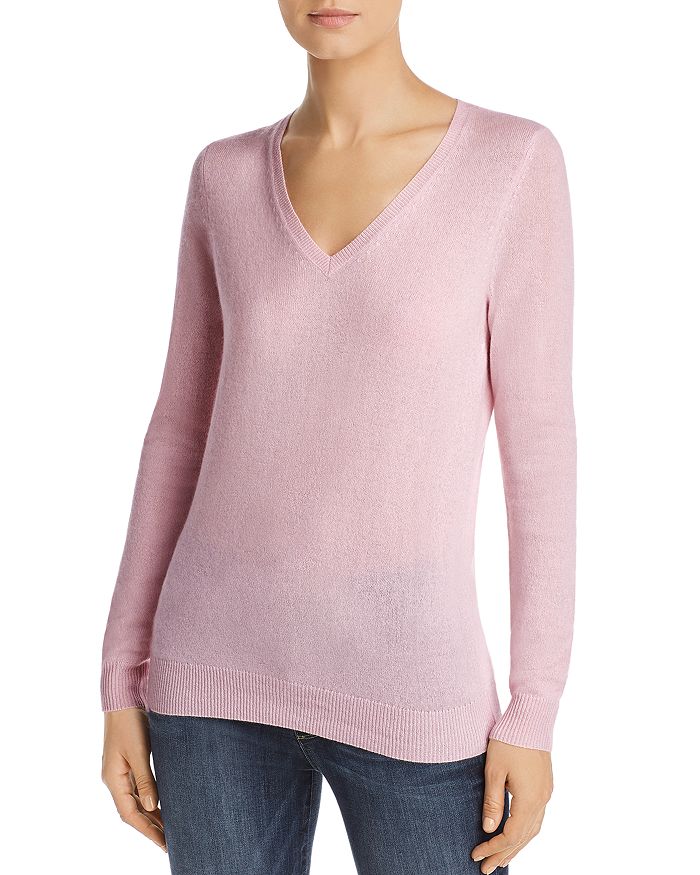 C By Bloomingdale's V-neck Cashmere Sweater - 100% Exclusive In Rosy Lilac