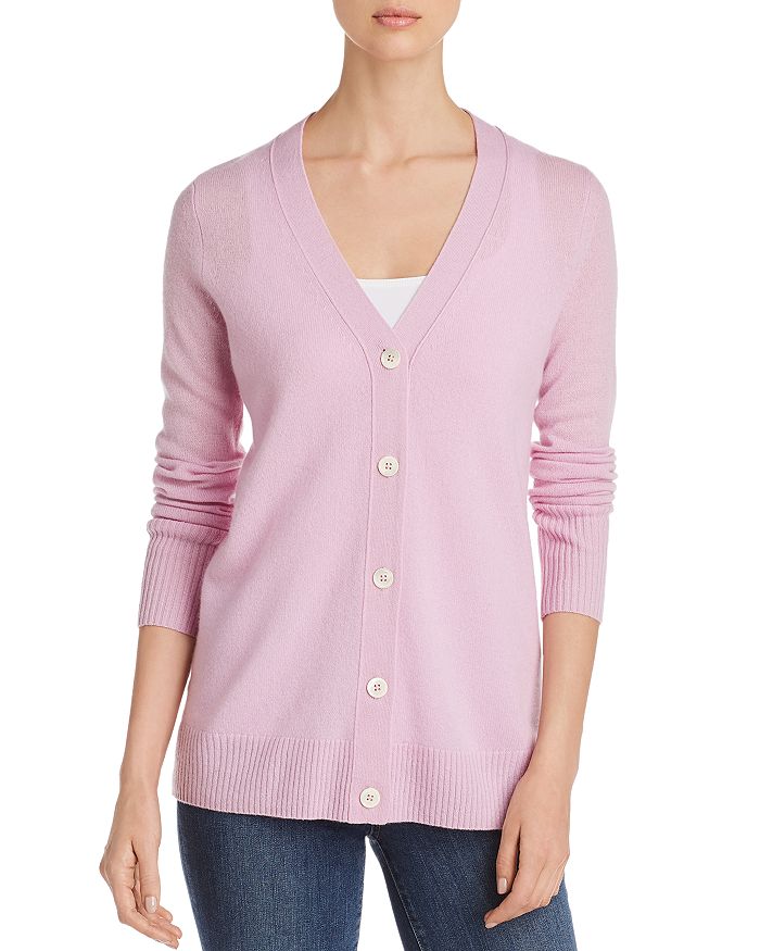 C By Bloomingdale's Cashmere Grandfather Cardigan - 100% Exclusive In Rosy Lilac
