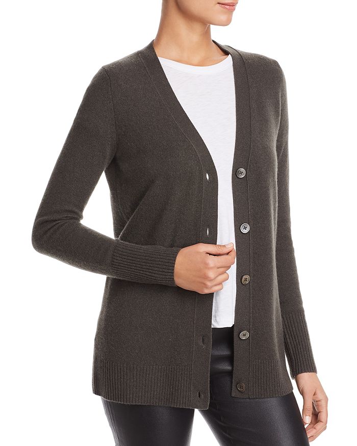 C By Bloomingdale's Cashmere Grandfather Cardigan - 100% Exclusive In Dark Olive