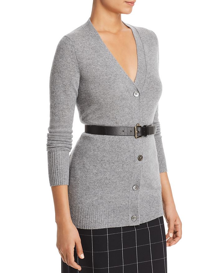 C By Bloomingdale's Cashmere Grandfather Cardigan - 100% Exclusive In Medium Gray
