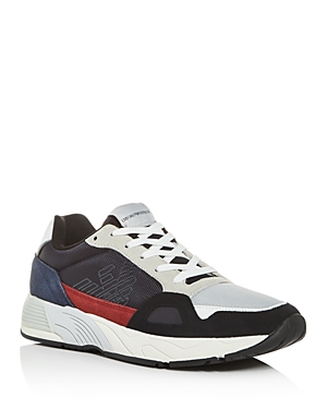 ARMANI COLLEZIONI MEN'S SUEDE & LEATHER LOW-TOP SNEAKERS,X4X245XL697N811