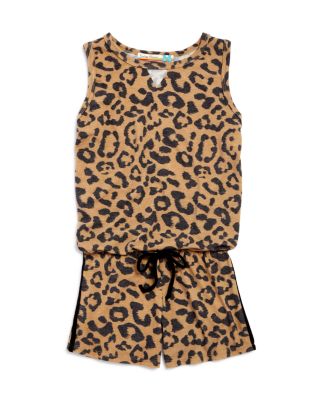 girls leopard romper