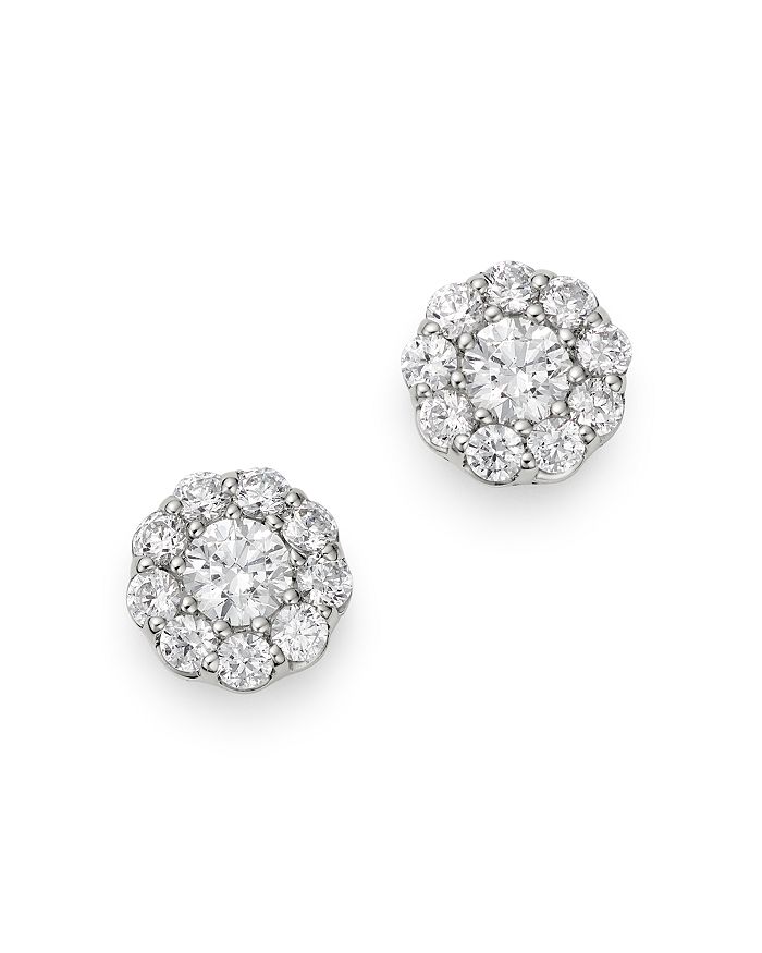 Bloomingdale's Cluster Diamond Stud Earrings In 14k White Gold, 0.70 Ct. T.w. - 100% Exclusive