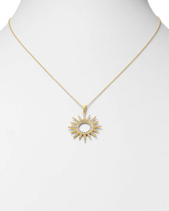 Shop Bloomingdale's Diamond Sun Pendant Necklace In 14k Yellow Gold, 0.75 Ct. T.w. - 100% Exclusive In White/gold