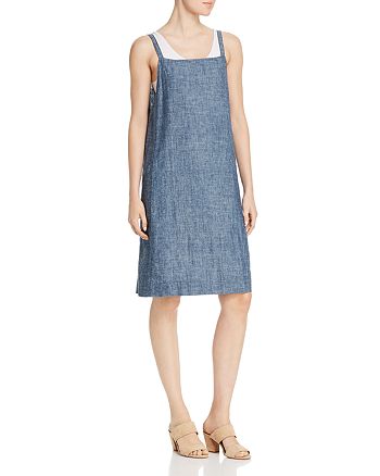 Eileen Fisher Chambray Apron Dress | Bloomingdale's