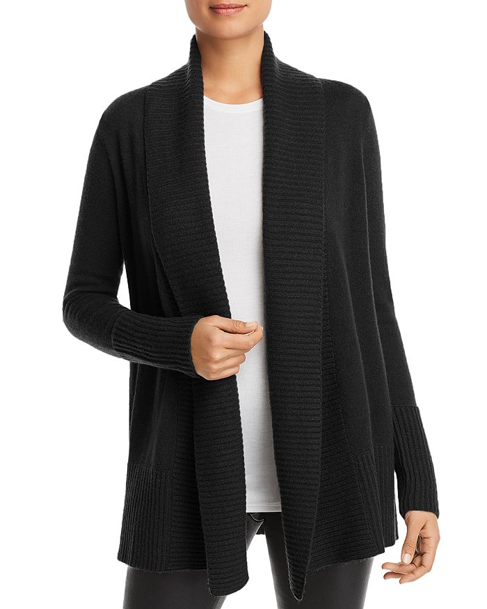 Shop C By Bloomingdale's Shawl-collar Cashmere Cardigan - 100% Exclusive In Black