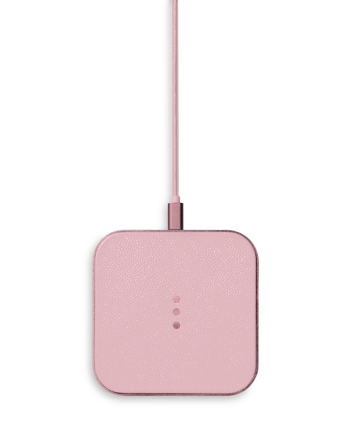 Courant Catch:1 Leather Wireless Charging Pad In Pink
