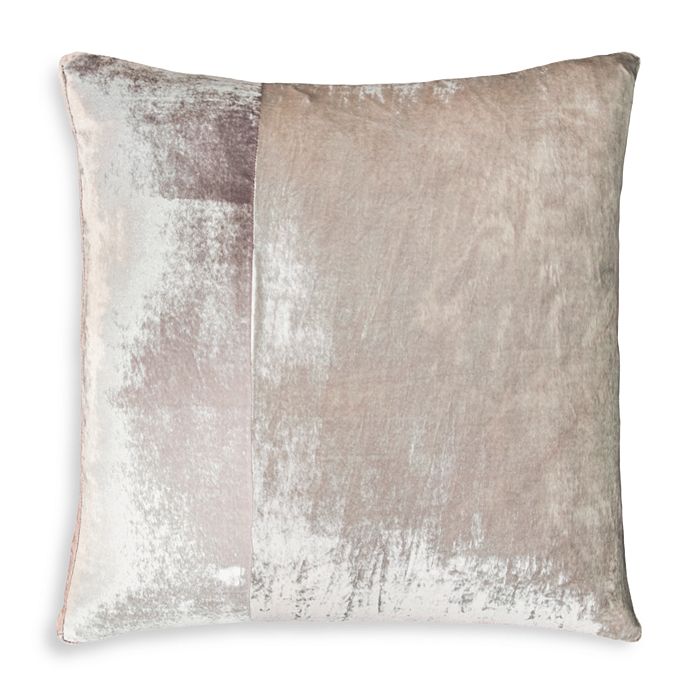 Shop Kevin O'brien Studio Color-block Velvet Decorative Pillow, 22 X 22 In Pearl