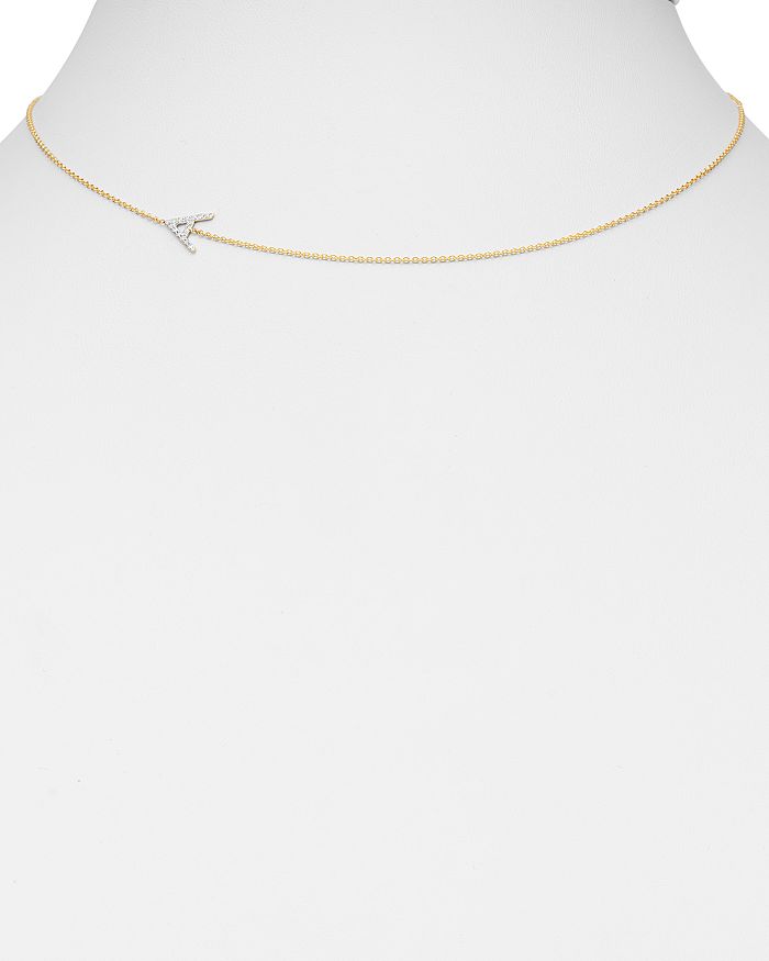Shop Zoe Lev 14k Yellow Gold Diamond Asymmetric Initial Necklace, 18 In P/gold