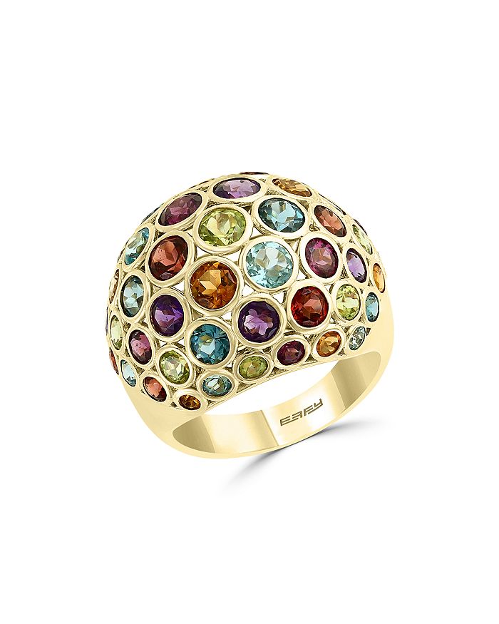 Bloomingdale's Rainbow Gemstone Statement Ring In 14k Yellow Gold - 100% Exclusive In Multi/gold