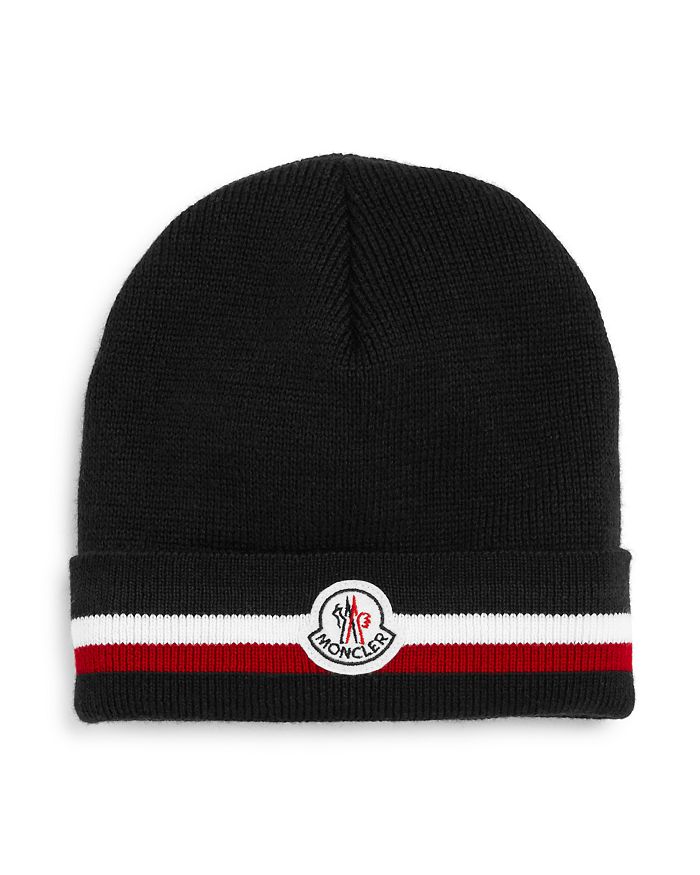 Moncler Flag-stripe Logo-patch Hat In Black