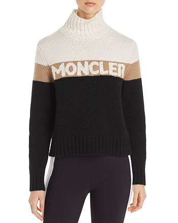 Moncler Color-Block Turtleneck Logo Sweater | Bloomingdale's