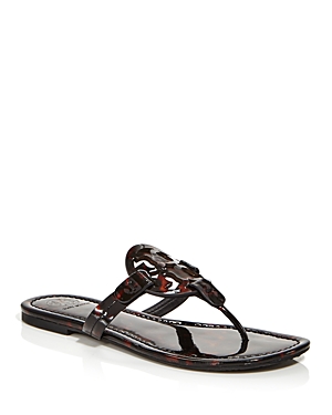 Tory Burch Women's Miller Thong Sandals In Tortoise Shell Patent Leather