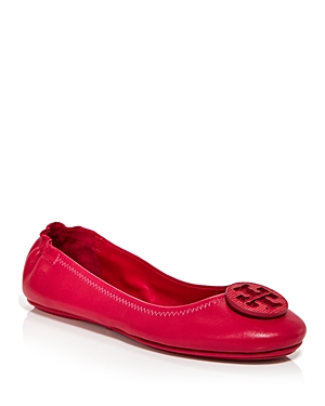 Tory Burch 'minnie' Travel Ballet Flat (women) In Dark Azalea