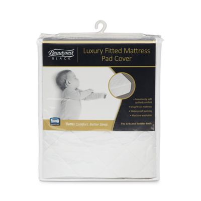 Black Luxury Fitted Crib &amp; Toddler Mattress Pad Cover