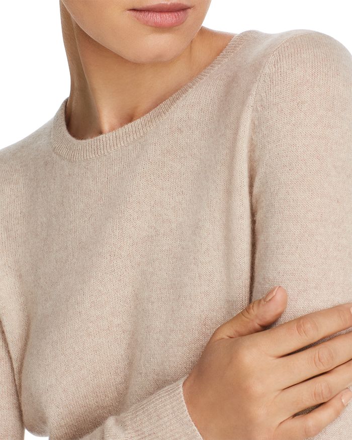C By Bloomingdale's Crewneck Cashmere Sweater - Exclusive In Heather Oatmeal