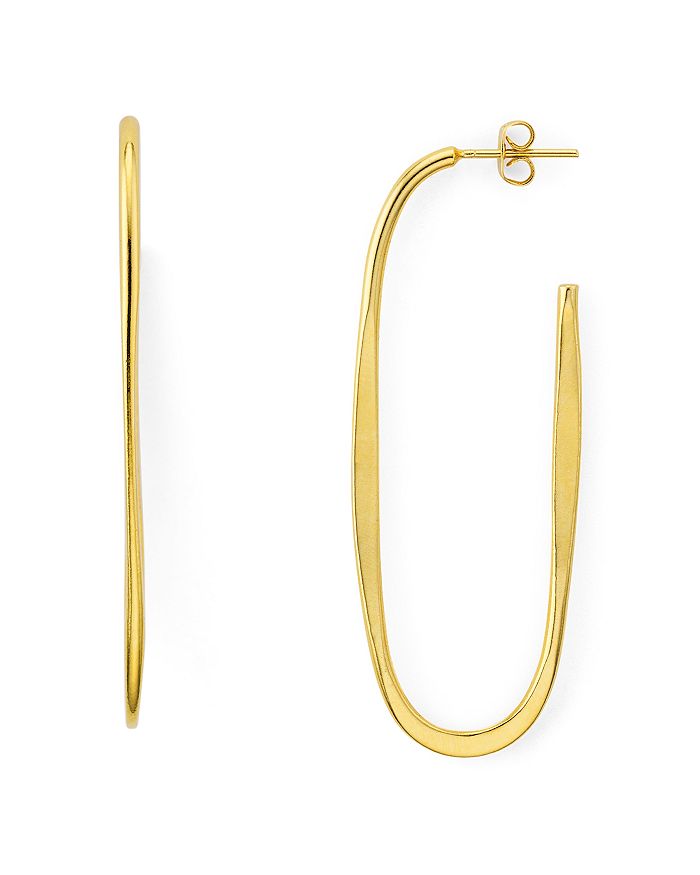 Aqua Oval Hoop Earrings - 100% Exclusive In Gold | ModeSens