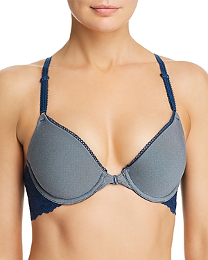 B.tempt'd By Wacoal B.charming Front Close Racerback Contour Bra In Gibraltar Sea