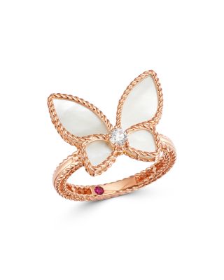 18K Rose Gold Mother-of-Pearl & Diamond Butterfly Ring - 100% Exclusive