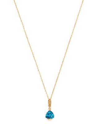 Bloomingdale's Fine Collection - London Blue Topaz & Diamond-Accent Necklace in 14K Yellow Gold, 18"