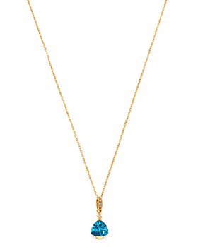Bloomingdale's - London Blue Topaz & Diamond-Accent Necklace in 14K Yellow Gold, 18" - 100% Exclusive