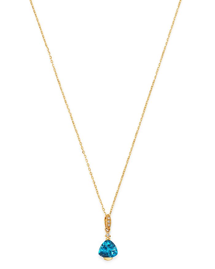Bloomingdale's London Blue Topaz & Diamond-accent Necklace In 14k Yellow Gold, 18 - 100% Exclusive In Blue/gold