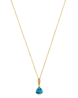 Bloomingdale's London Blue Topaz & Diamond-Accent Necklace in 14K Yellow Gold, 18 - 100% Exclusive