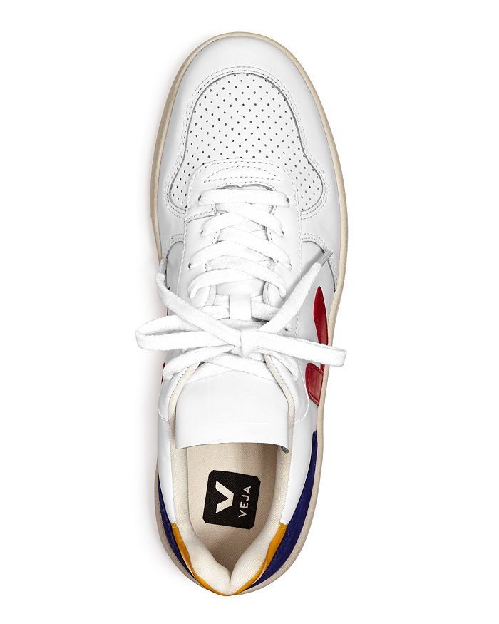 Veja Men's V10 Leather Lowtop Sneakers In White ModeSens