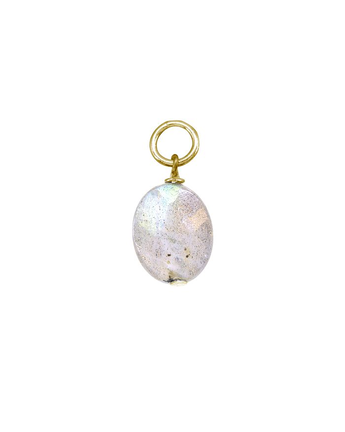 Aqua Stone Ball Drop Charm In Sterling Silver Or 18k Gold-plated Sterling Silver - 100% Exclusive In Labradorite/gold