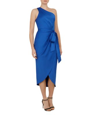 ted baker blue one shoulder dress