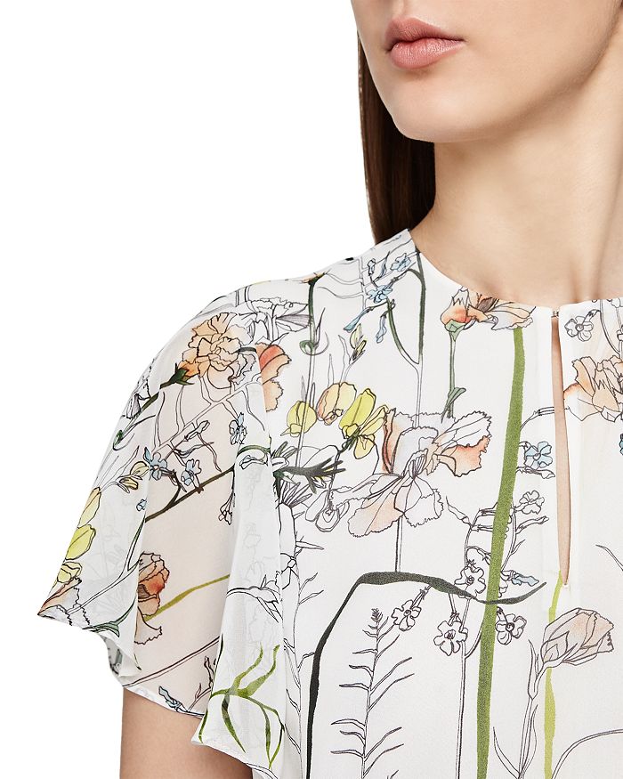 Reiss Juno Watercolor Floral Print Dress In White Multi ModeSens