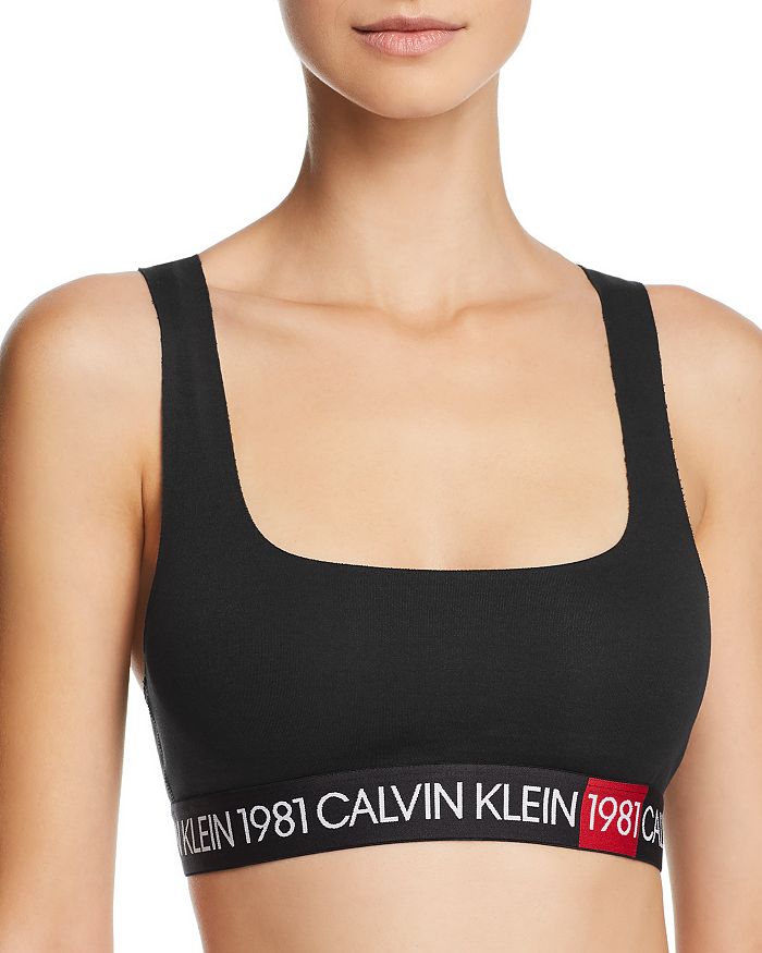 NWT Calvin Klein Statement CK Bold 1981 Unlined Bralette Bra Logo