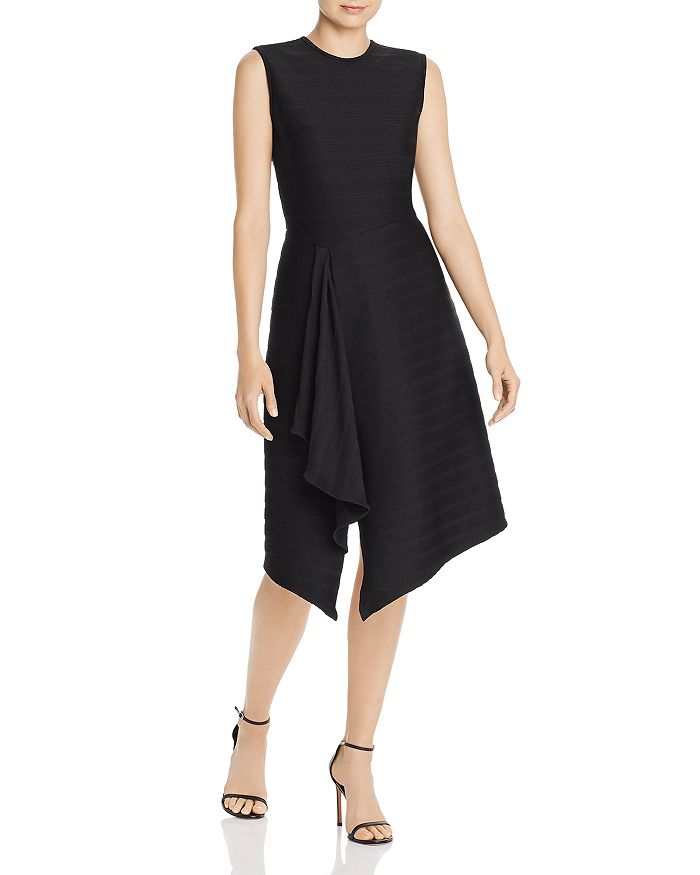 Shoshanna Sabina Ribbed Asymmetric Midi Dress | Bloomingdale's