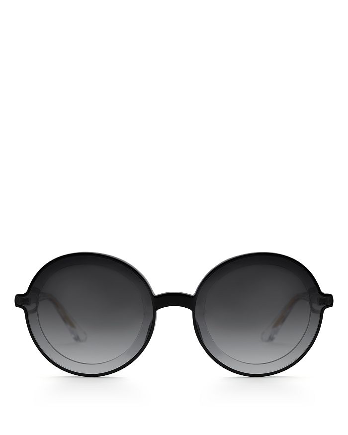 Krewe Women's Louisa Round Sunglasses, 63mm In Black And Crystal/gray Gradient