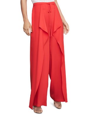 Bcbgmaxazria Draped Wide leg Pants In Scarlet ModeSens