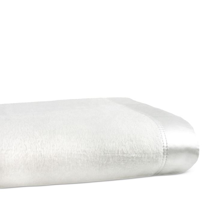 Melange Home Plaza Silk Blanket, Full/queen In White