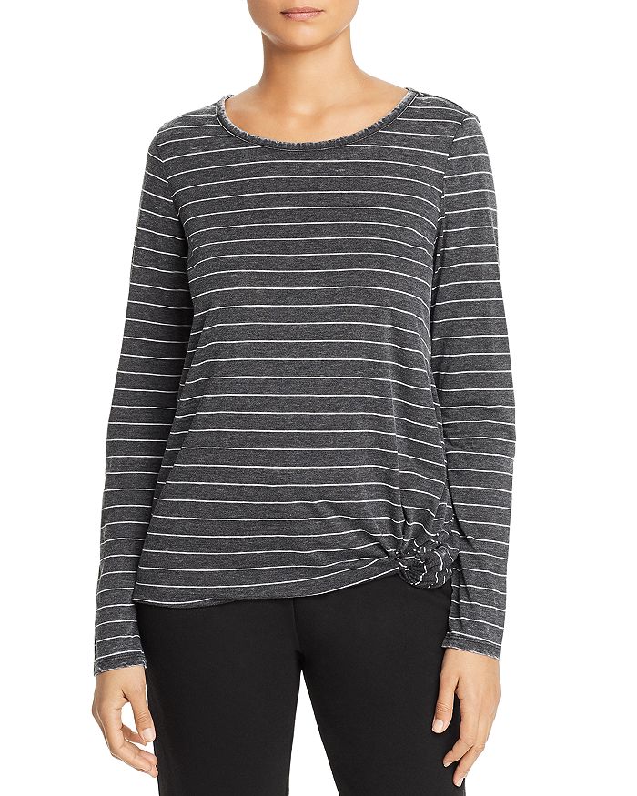 Marc New York Performance Knotted Long-sleeve Tee In Black/white