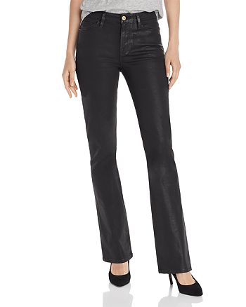 FRAME Le Mini Boot Jeans in Noir Coated | Bloomingdale's